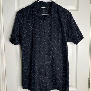 RVCA Button Down Shirt Blue Large